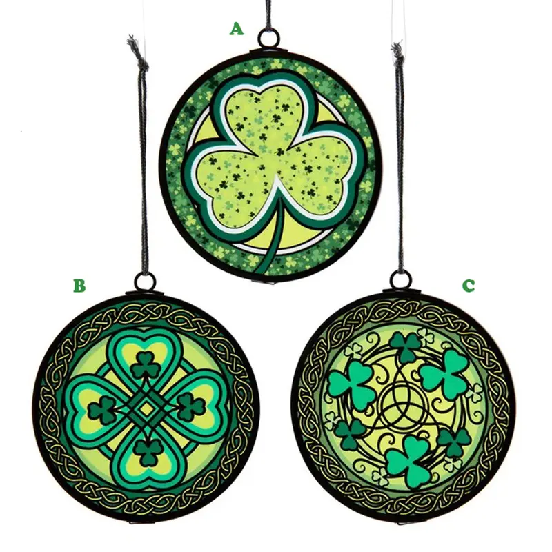 Kurt Adler, Irish Stained Glass Ornament, Assorted and Sold Separately
