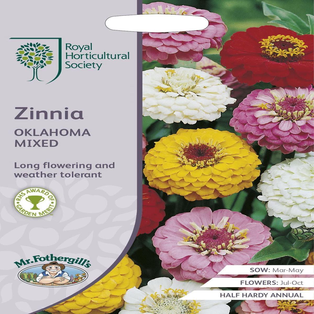 Mr Fothergills RHS Zinnia Oklahoma Mix 75 Seeds