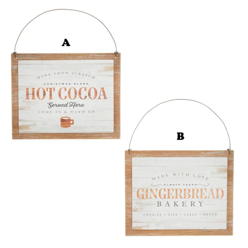 Raz Imports, Hot Cocoa or Gingerbread Bakery Ornament, MDF, 6"