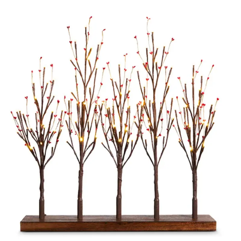 RAZ, Lighted Five Tree Berry Grove, 25"