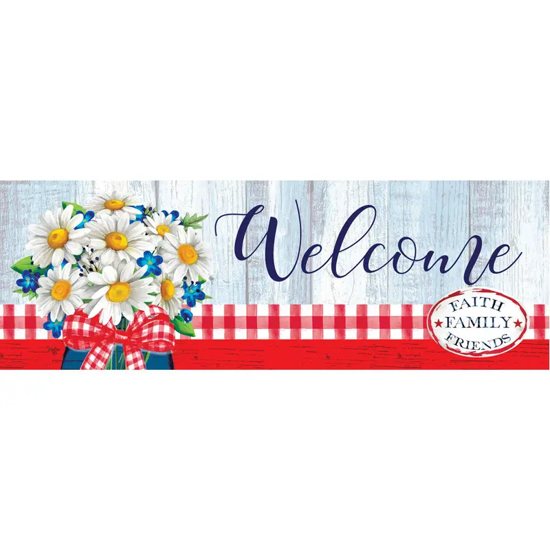 Custom Decor, Red Gingham Daisy, Signature Sign