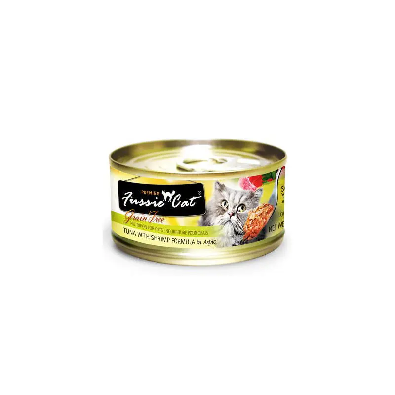 Fussie Cat Grain-Free Tuna w/ Shrimp Canned Cat Food, 2.8 oz.