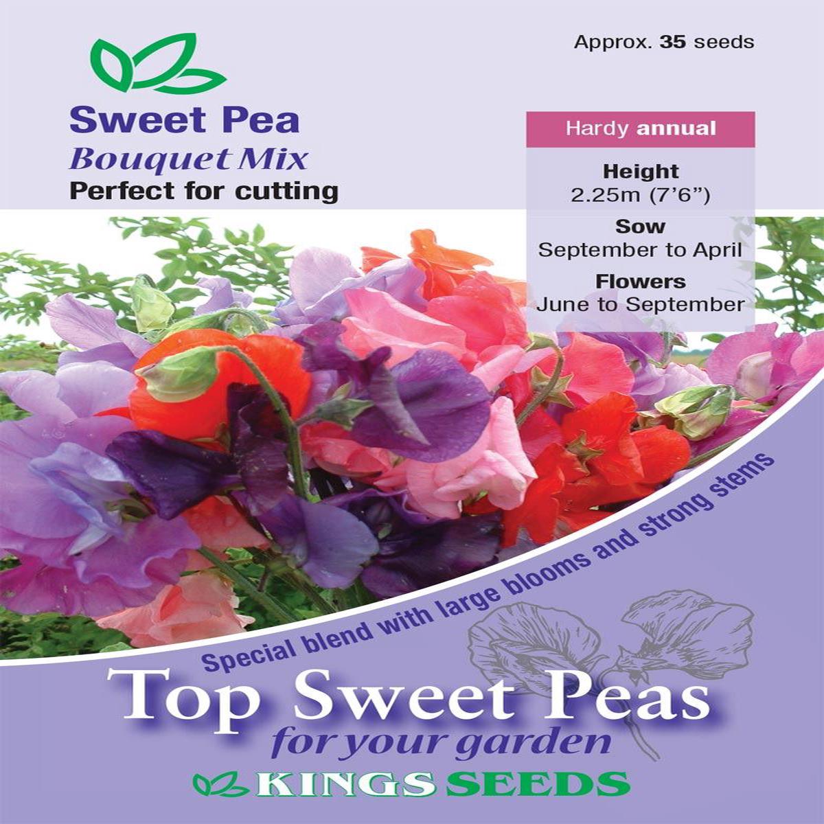 Kings Seeds Sweet Pea Bouquet Mix 20 Seeds