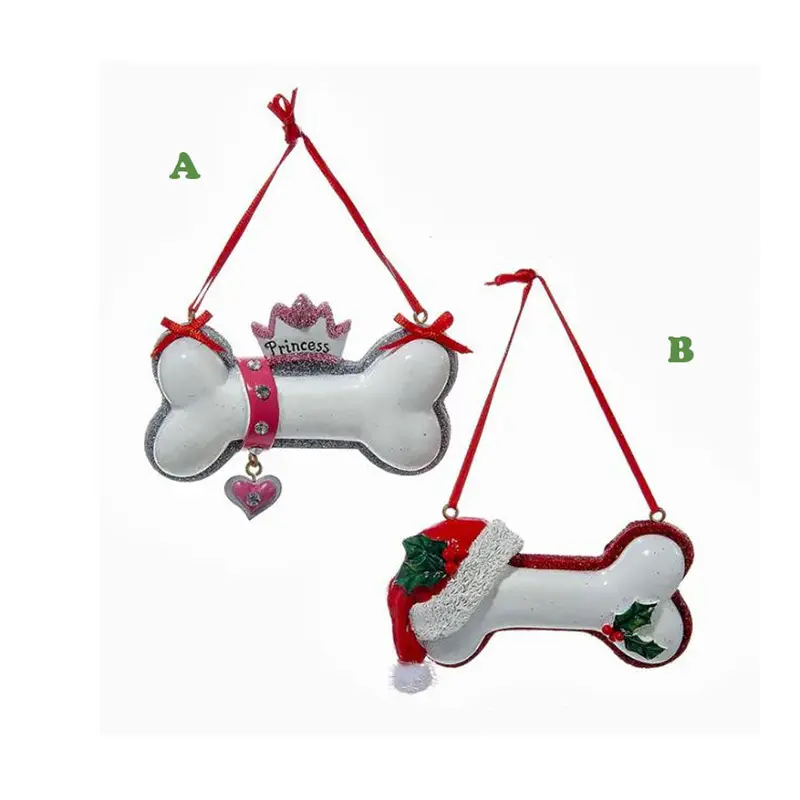 Kurt Adler, Santa Hat or Princess Bone Ornament, Assorted & Sold Separately