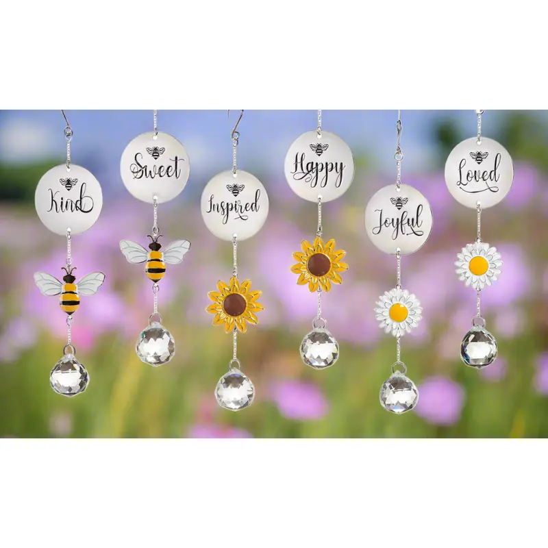 Metal And Acrylic Charm Bee And Flower