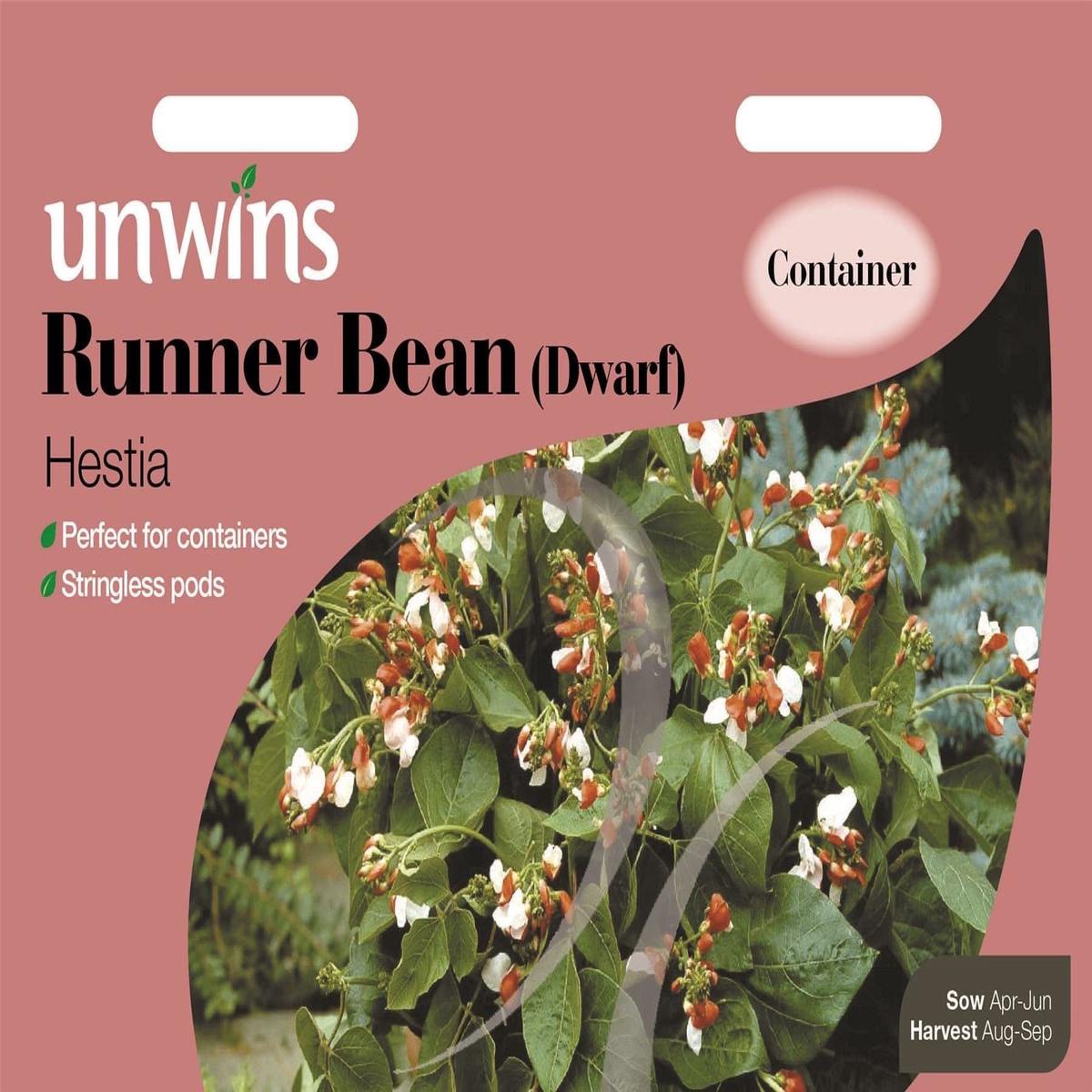 Unwins Runner Bean (Dwarf) Hestia 30 Seeds