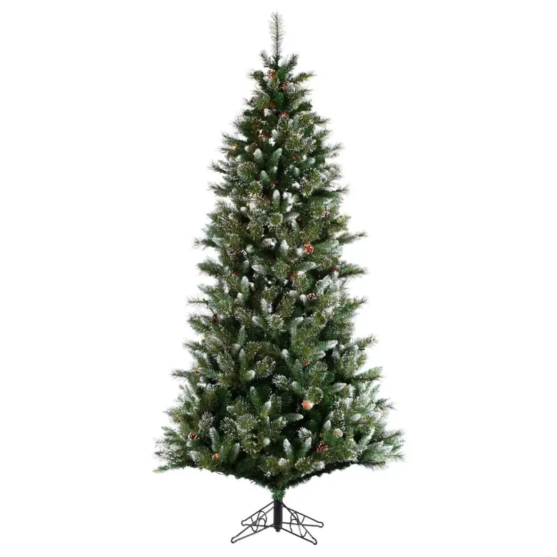 7.5' Slim Mix Snow Lifelike Pine Tree, Unlit