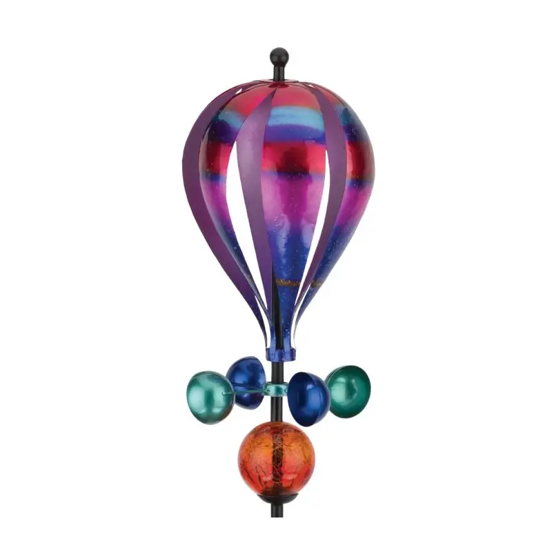 Balloon Solar Wind Spinner Stake - Stripe