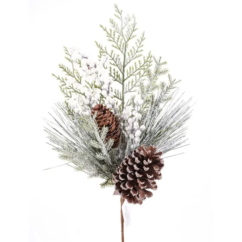 Direct Export, Frost Pine Berry Cone Pick, 16"