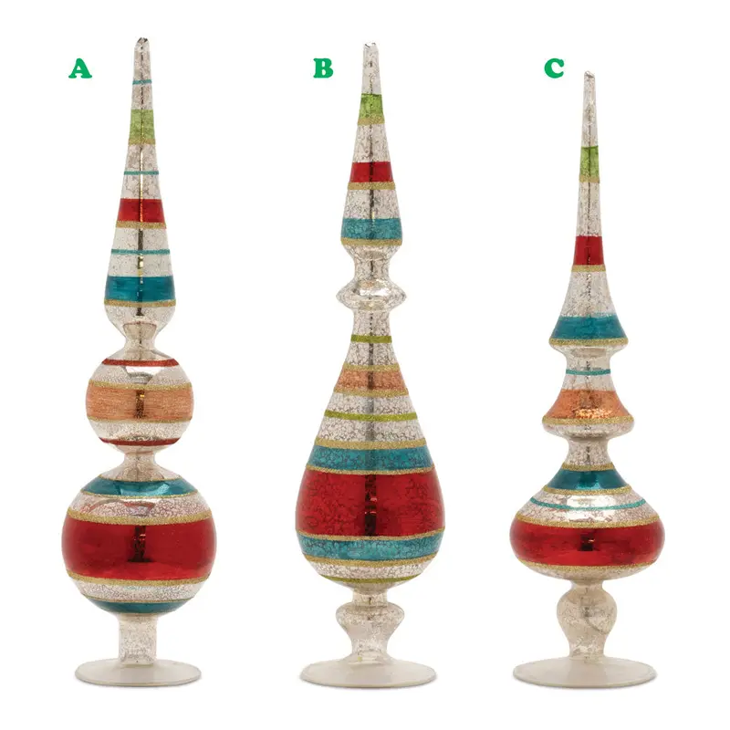 Melrose International, 16" Glass Finial, Assorted & Sold Separately