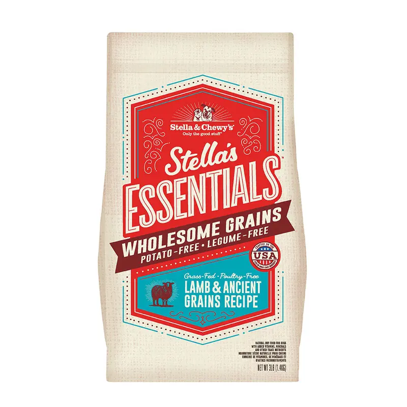 Stella & Chewy's Essentials Grass-Fed Lamb & Ancient Grains Recipe Dog Food, 3 lb