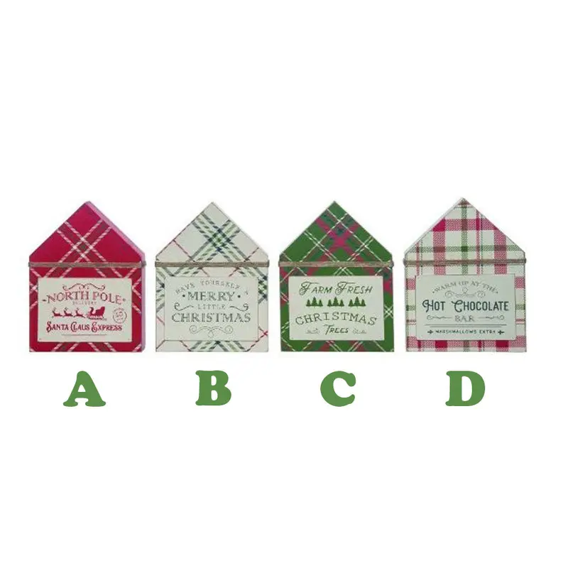 Transpac, Plaid Home Shaped Block Decor, Assorted and Sold Separately