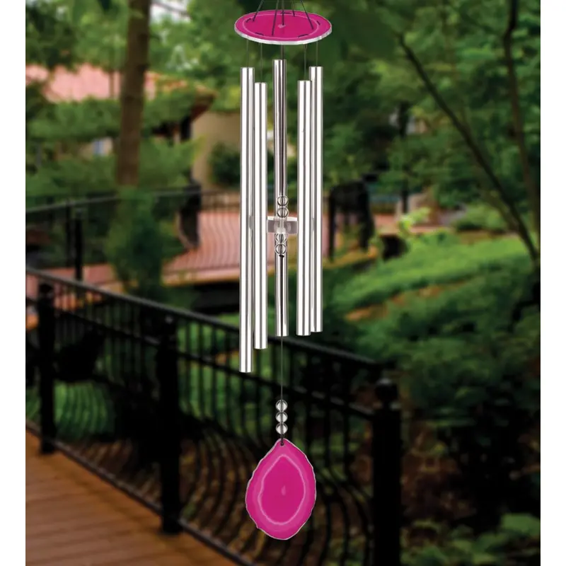 32" Agate Wind Chime - Pink