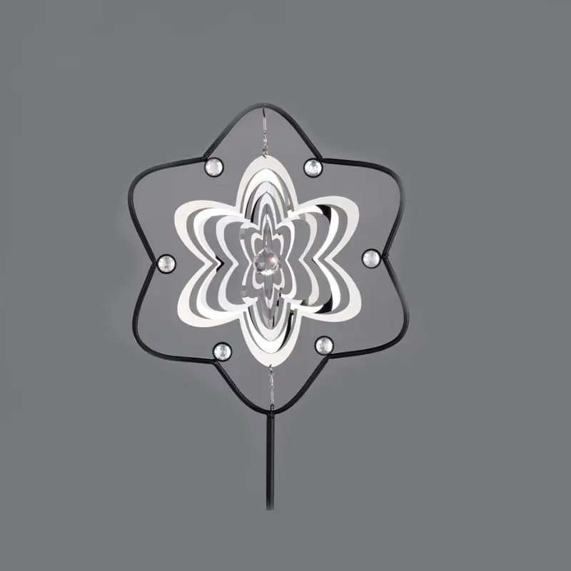 3D Suncatcher Spinner Stake - Flower