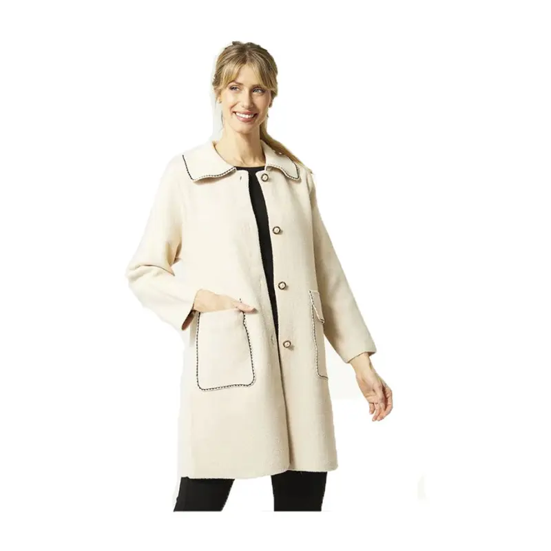 Coco+Carmen, Cleo Coat With Contrast Trim, Cream