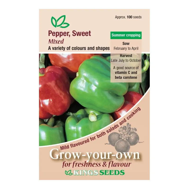 Kings Seeds Pepper Sweet Spanish Mixed 100 Seeds
