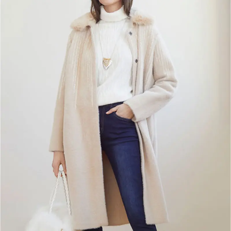 Coco + Carmen, Brushed Coat with Removable Collar