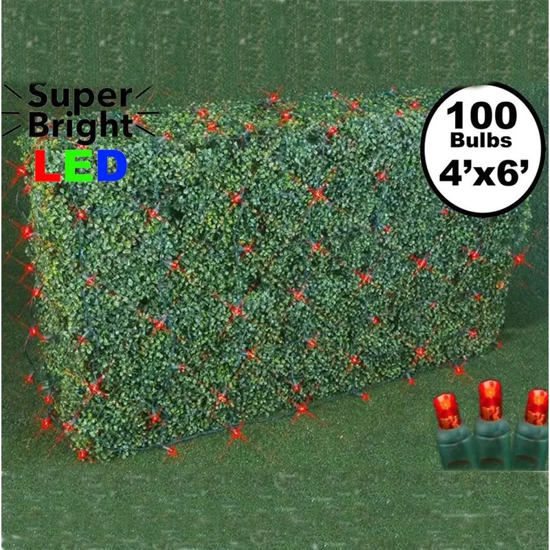 Holiday Bright Lights, 4' x 6' LED Light Net, Red, T5
