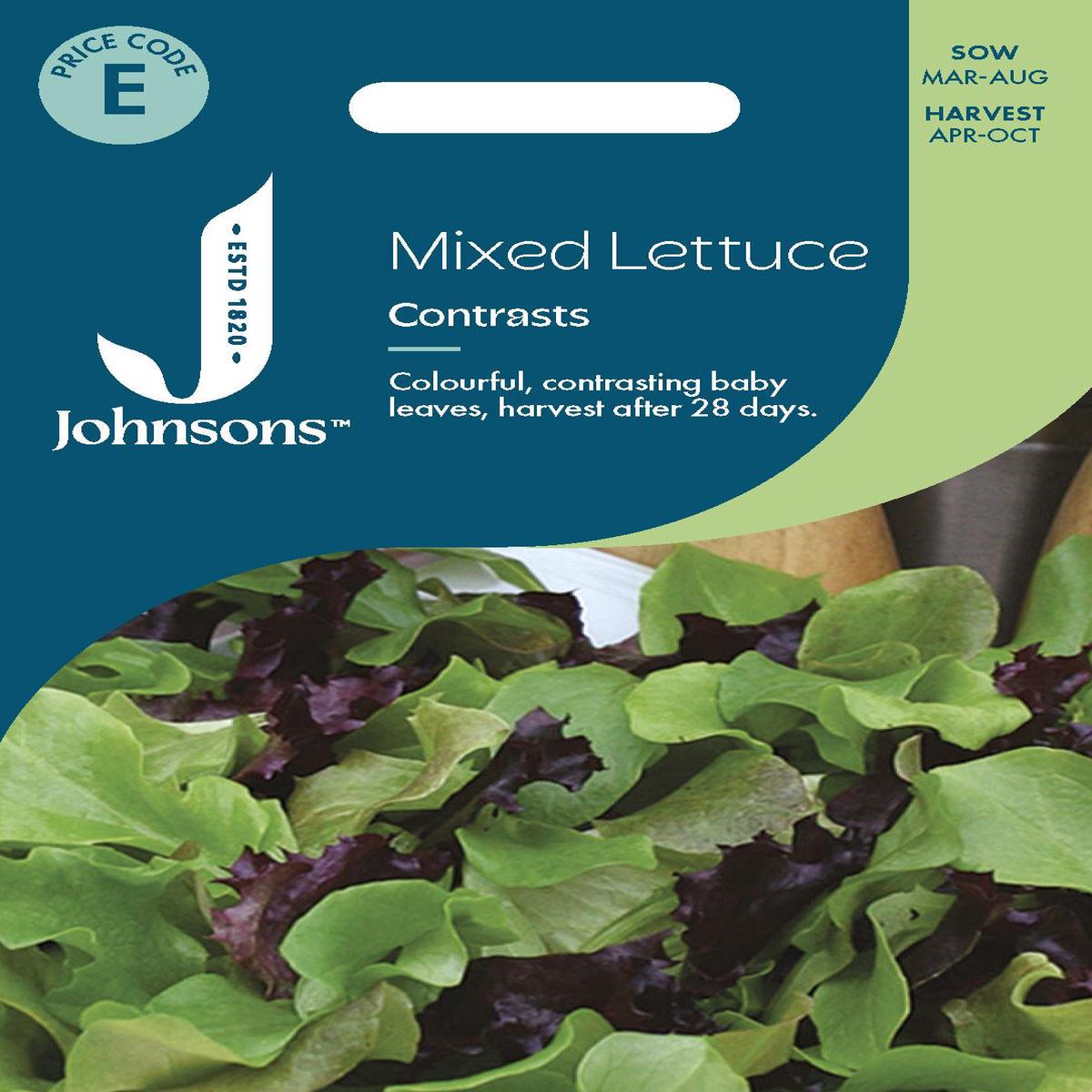 Johnsons - Mixed Lettuce Contrasts - 500 Seeds