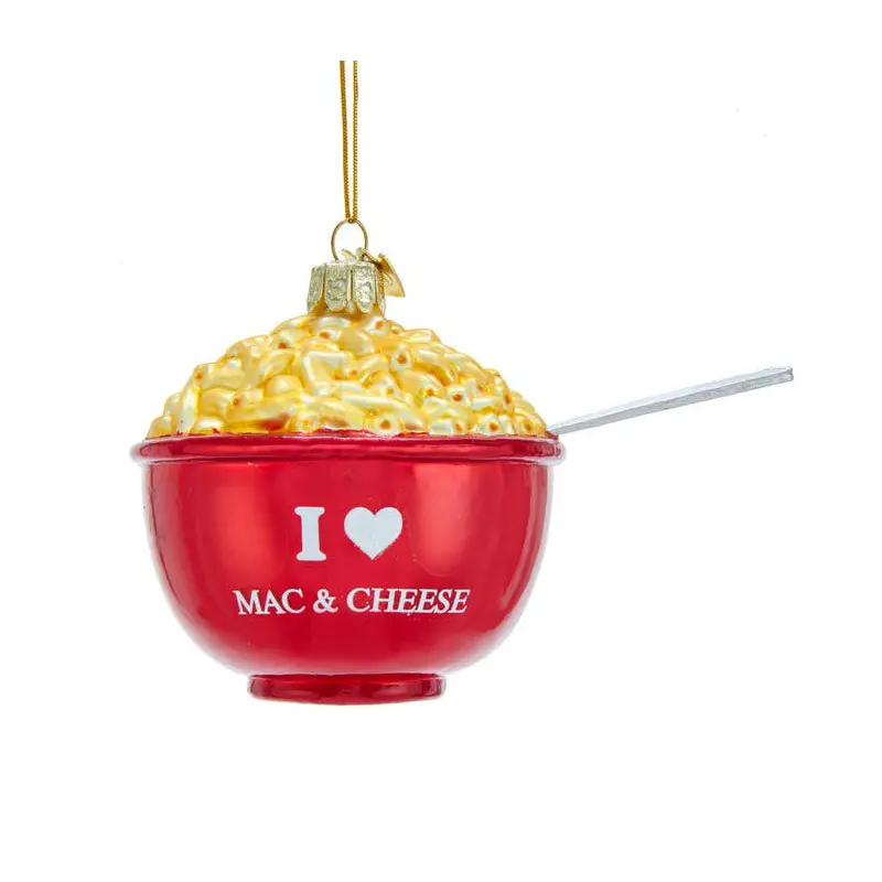 Kurt Adler Noble Gems "I Love Mac & Cheese" Glass Ornament, 4.25"