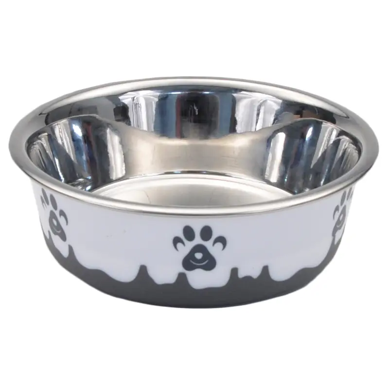 Maslow Paw Bowl, Gray & White, 54 oz