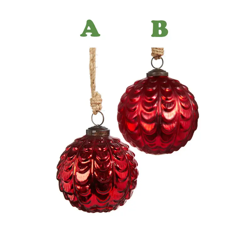 Raz Imports, 4'' Red Ball Ornaments, Assorted and Sold Separately