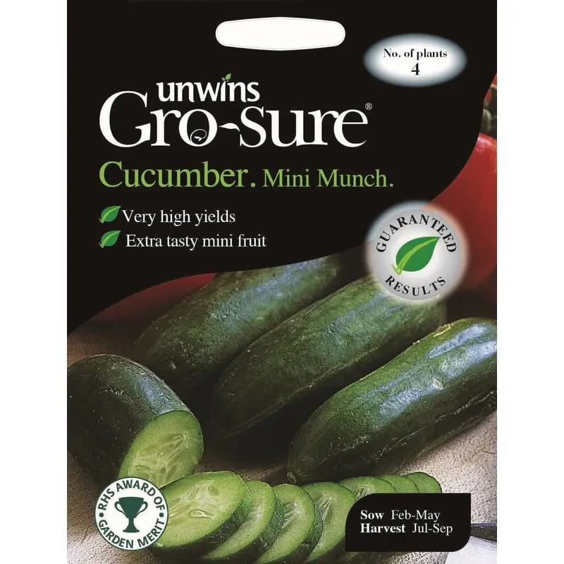 Unwins Cucumber Mini Munch F1 4 Seeds