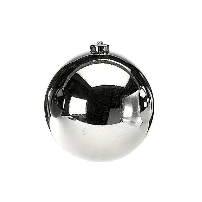 100MM Silver Shiny Boxed Ornaments (4 Pack)