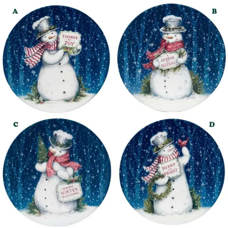 Certified International, Snowman Greetings Dinner Plate, Assorted & Sold Separately
