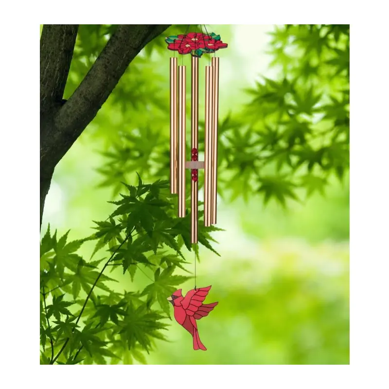 Floral Bird Chime 32" - Cardinal