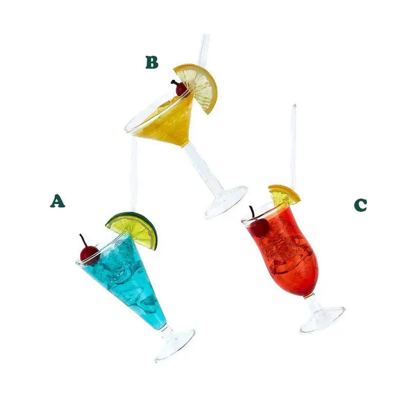 Kurt Adler, Glass Tropical Drink Ornament, Assorted & Sold Separately