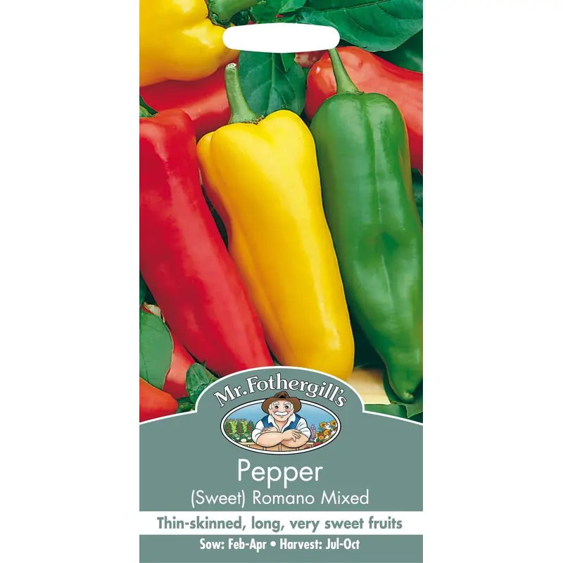 Mr Fothergills Pepper Sweet Romano Mixed 50 Seeds