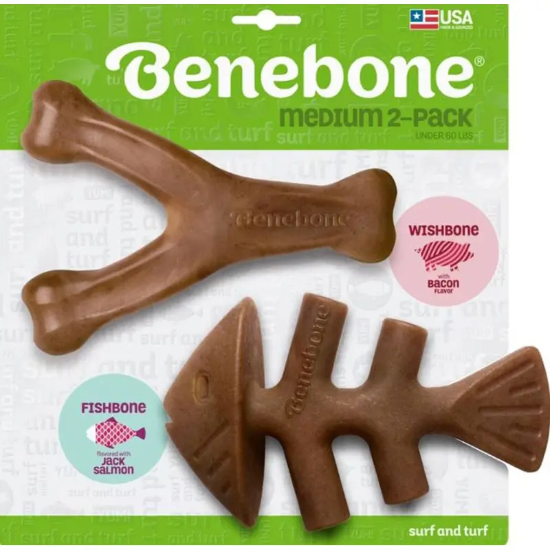Benebone, Fishbone & Wishbone, Bacon, Medium