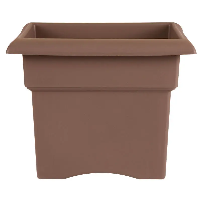 Bloem Veranda Square Plastic Planter, Chocolate, 18 in.