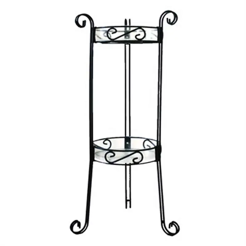 Deerpark Ironworks, 2 Tier Column Plant Stand, Black