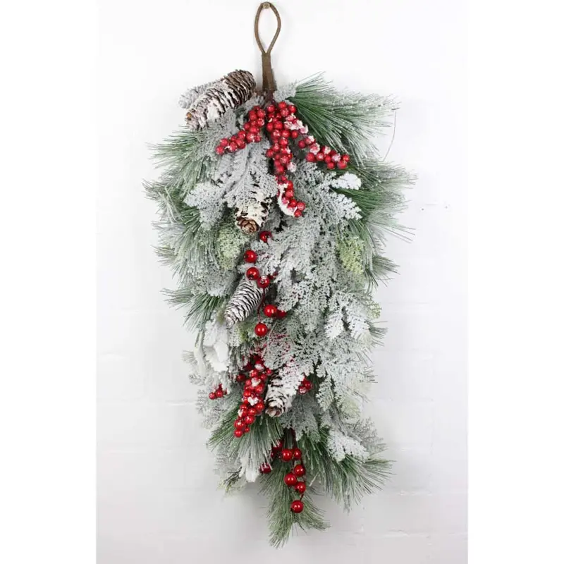 Direct Export, Snow Berry Pine Teardrop, 28"