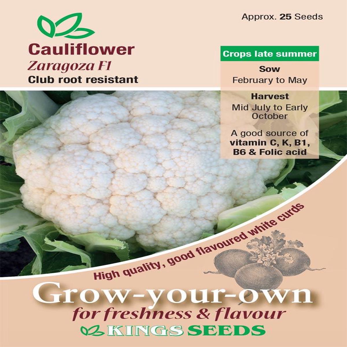 Kings Seeds Cauliflower Zaragoza F1 Seeds