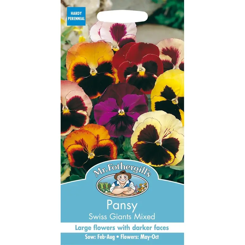 Mr Fothergills Pansy Swiss Giants Mixed 150 Seeds