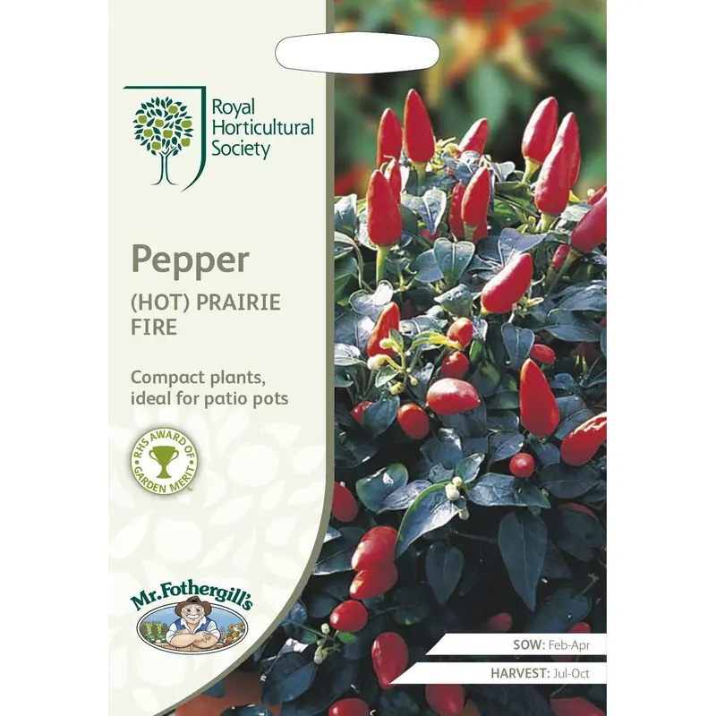 Mr Fothergills RHS Pepper (Hot) Prairie Fire 20 Seeds