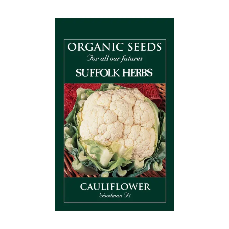 Suffolk Herbs Organic Cauliflower Goodman F1 - 40 Seeds