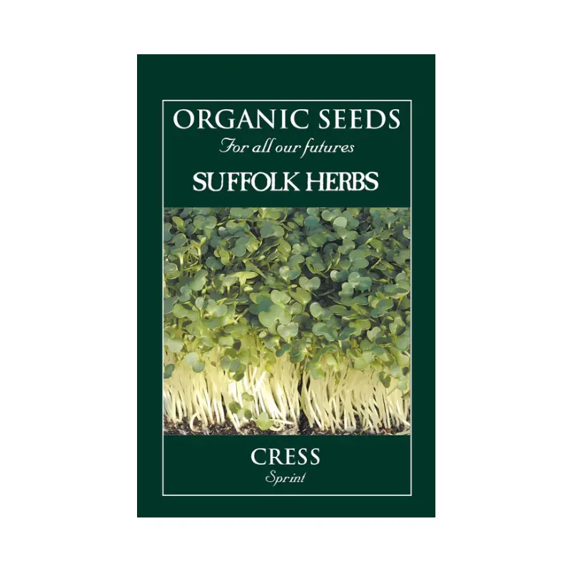 Suffolk Herbs Organic Cress Sprint 3000 Seeds