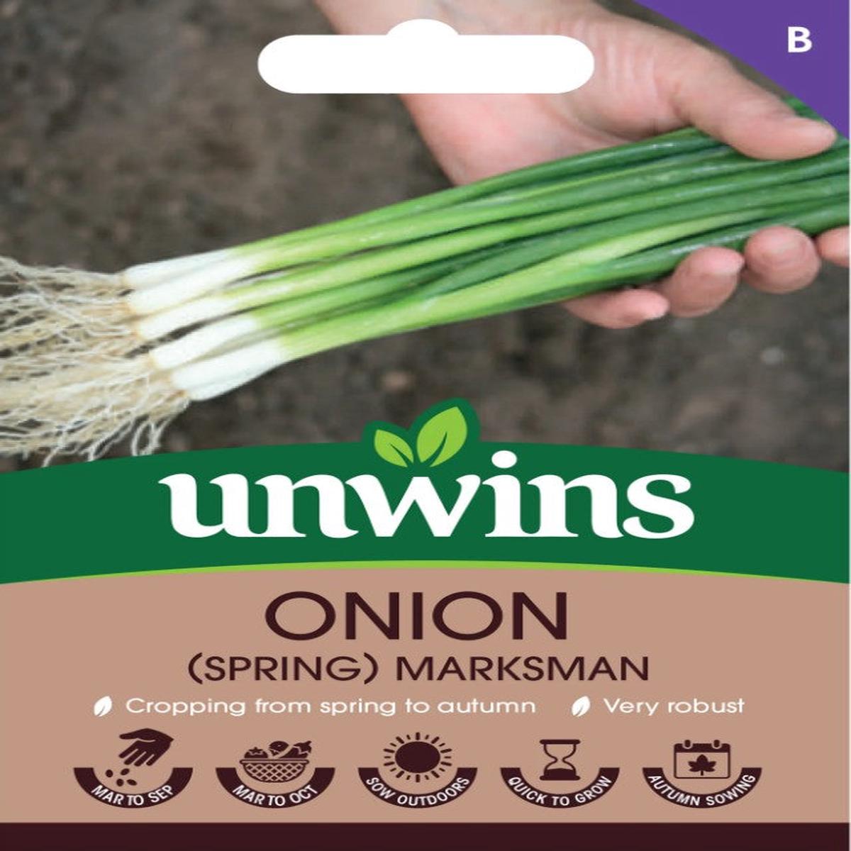Unwins Spring Onion Marksman Seeds  Mild Non-Bulbing Variety