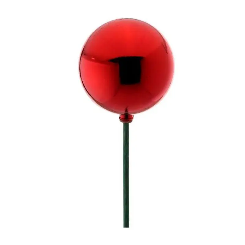 80MM Shiny Ball Ornament Pick, Red
