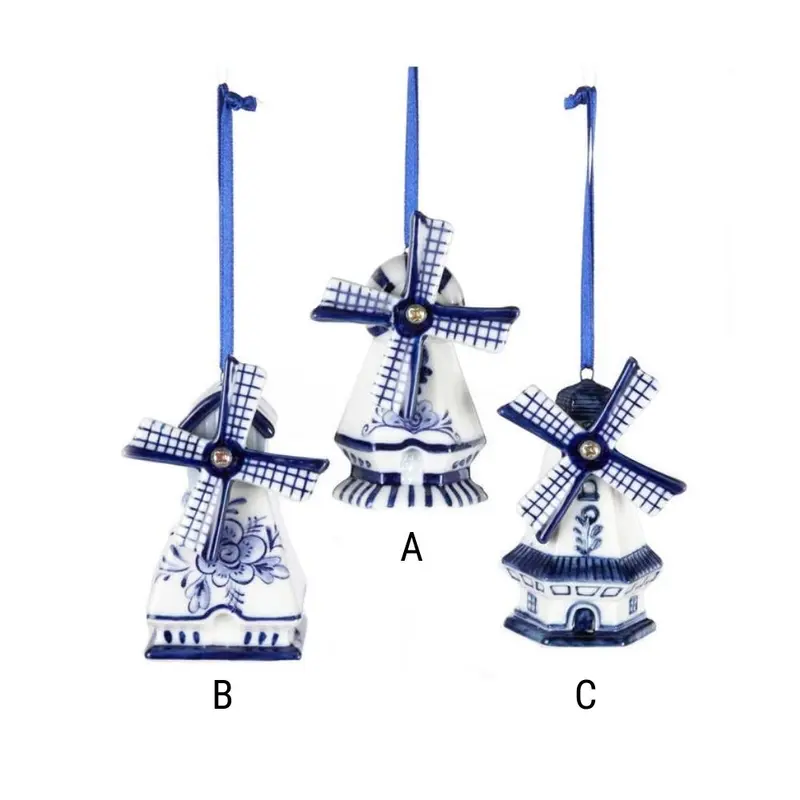 Delft Blue Windmill Ornament, Assorted and Sold Separately