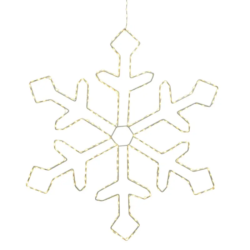 LED Snowflake, 1.2 ft. 220 Warm White Micro LEDs