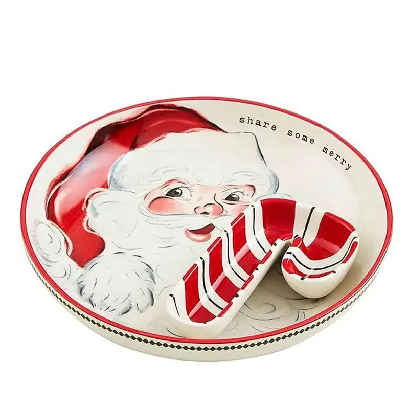 Mud Pie, Vintage Santa Chip & Dip Set