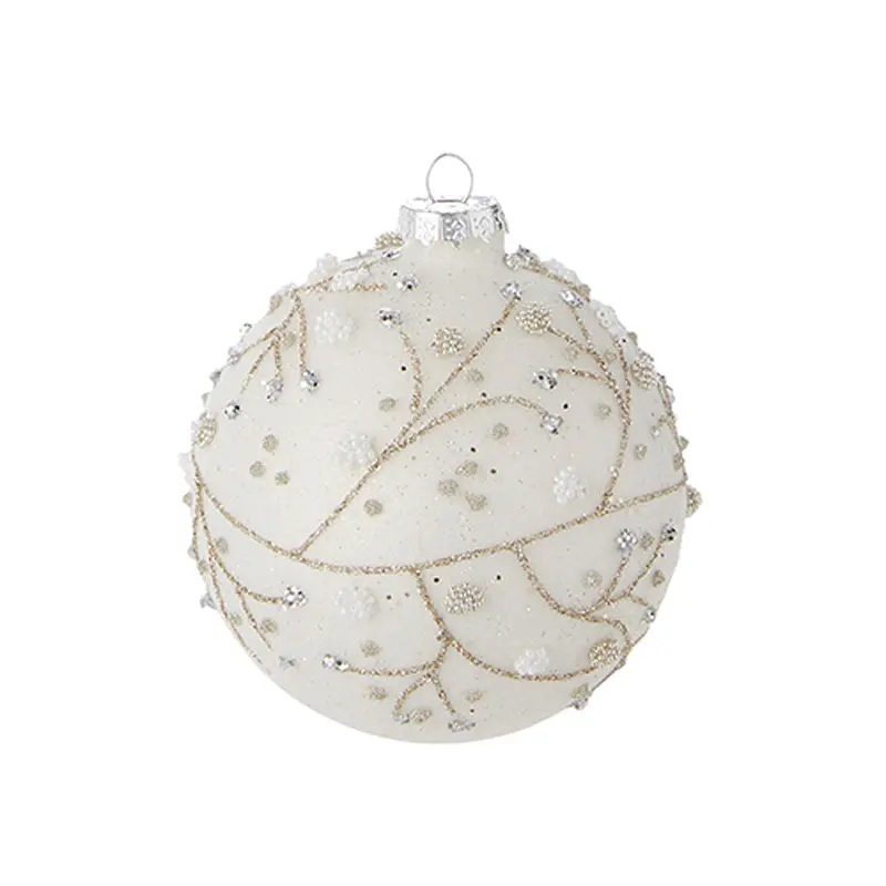 RAZ, Glitter Branch Ball Ornament, 4"