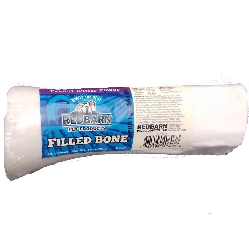 Red Barn, Filled Bone, Peanut Butter Flavor, Large