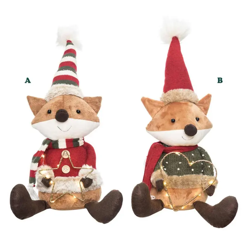 Transpac, Lodge Fox Sit Plush, Lights Up, Assorted & Sold Separately