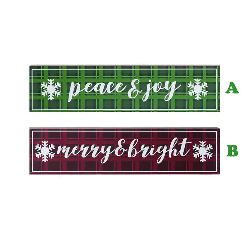 Transpac, Merry Plaid Block Dcor, Sold Individually
